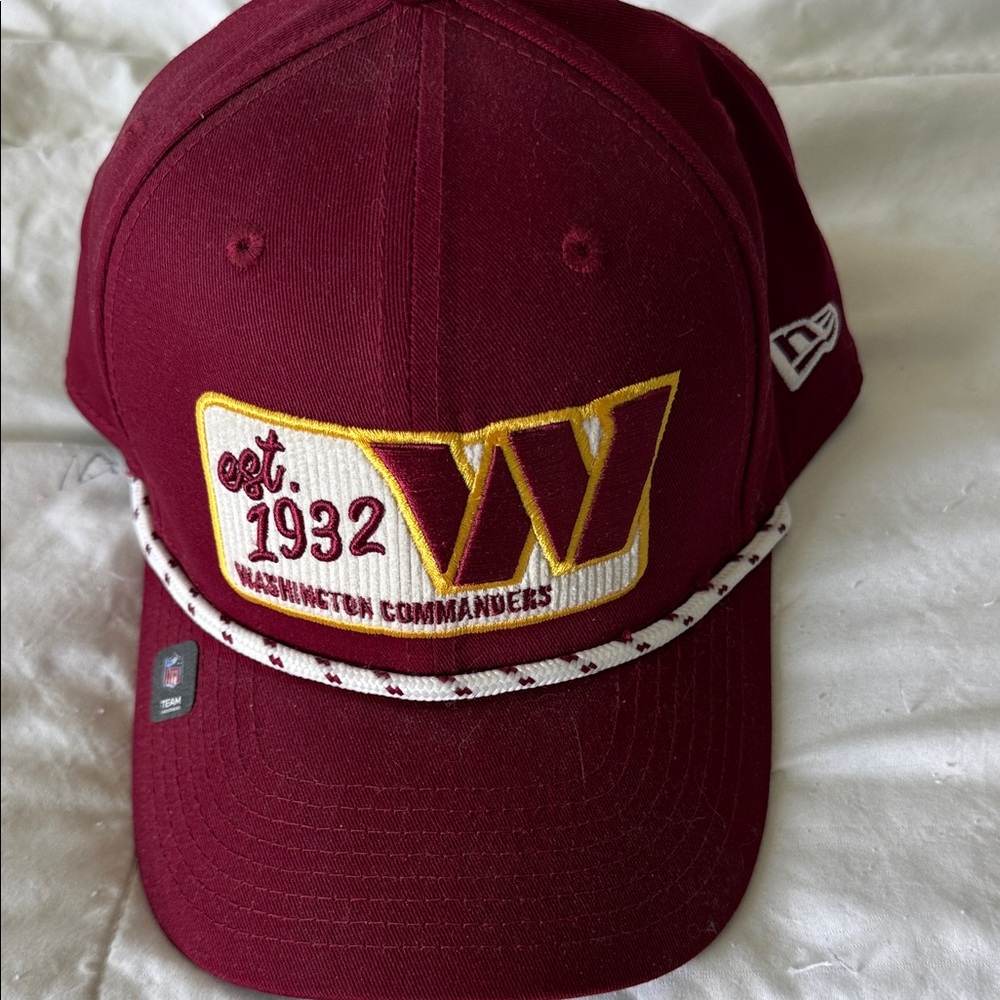 New Era Washington Commanders Maroon Hat with Gold and White Trim
